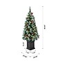 Glitzhome 4ft Pre-Lit Pine Artificial Christmas Porch Tree with 80 Warm White Lights, Pinecones and Red Berries (2030800003)~#|#~sp187592390_sc7