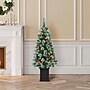 Glitzhome 4ft Pre-Lit Pine Artificial Christmas Porch Tree with 80 Warm White Lights, Pinecones and Red Berries (2030800003)~#|#~sp187592392_sc7