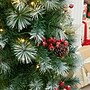 Glitzhome 4ft Pre-Lit Pine Artificial Christmas Porch Tree with 80 Warm White Lights, Pinecones and Red Berries (2030800003)~#|#~sp187592395_sc7