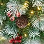 Glitzhome 4ft Pre-Lit Pine Artificial Christmas Porch Tree with 80 Warm White Lights, Pinecones and Red Berries (2030800003)~#|#~sp187592396_sc7