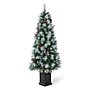 Glitzhome 5ft Pre-Lit Pine Artificial Christmas Porch Tree with 150 Warm White Lights, Pinecones and Red Berries (2030800004)~#|#~sp187592417_sc7