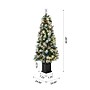 Glitzhome 5ft Pre-Lit Pine Artificial Christmas Porch Tree with 150 Warm White Lights, Pinecones and Red Berries (2030800004)~#|#~sp187592418_sc7