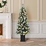 Glitzhome 5ft Pre-Lit Pine Artificial Christmas Porch Tree with 150 Warm White Lights, Pinecones and Red Berries (2030800004)~#|#~sp187592420_sc7