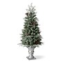 Glitzhome 4ft Pre-Lit Pine Artificial Christmas Porch Tree with 130 Warm White Lights and Pinecones (2030800005)~#|#~sp187592508_sc7