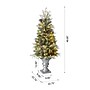 Glitzhome 4ft Pre-Lit Pine Artificial Christmas Porch Tree with 130 Warm White Lights and Pinecones (2030800005)~#|#~sp187592510_sc7