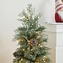 Glitzhome 4ft Pre-Lit Pine Artificial Christmas Porch Tree with 130 Warm White Lights and Pinecones (2030800005)~#|#~sp187592515_sc7