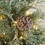 Glitzhome 4ft Pre-Lit Pine Artificial Christmas Porch Tree with 130 Warm White Lights and Pinecones (2030800005)~#|#~sp187592517_sc7