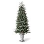 Glitzhome 5ft Pre-Lit Pine Artificial Christmas Porch Tree with 180 Warm White Lights and Pinecones (2030800006)~#|#~sp187592530_sc7