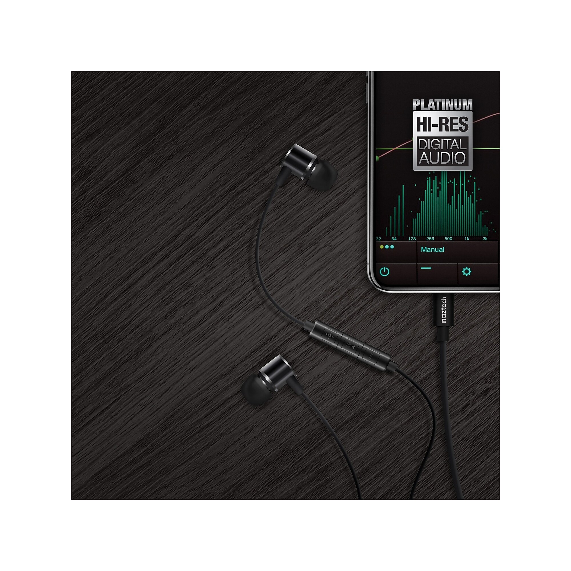Naztech Platinum MFi Lightning Earbuds, Black (14203) Sansujyuku sansujyuku.com