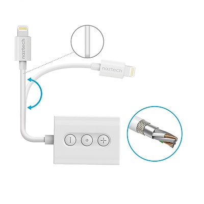Naztech 3.5mm MFi Certified Audio + Charging Adapter with Lightning Cable - Thumbnail 3