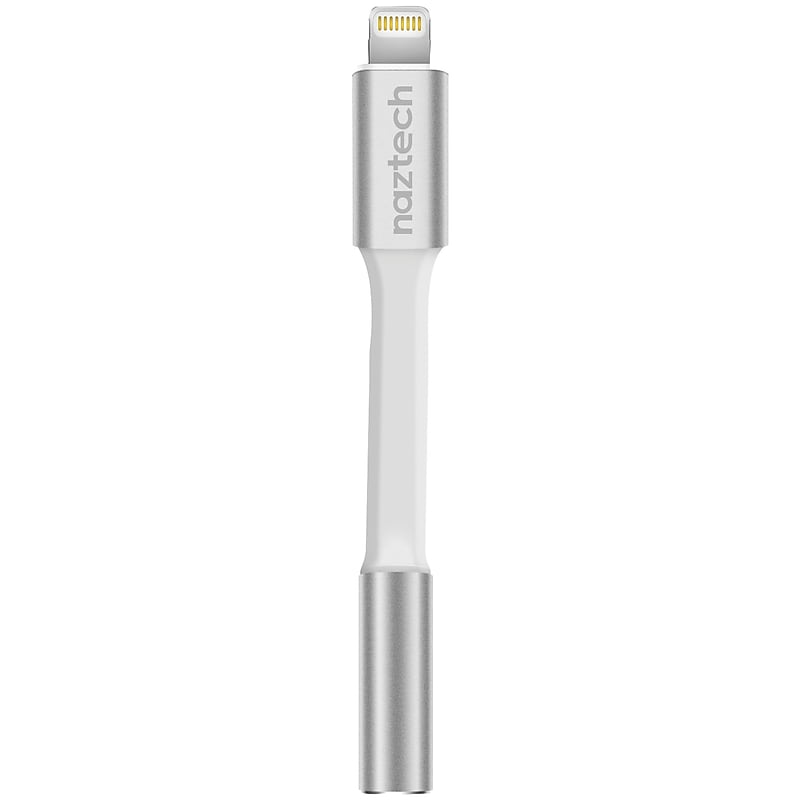 Naztech 3.5mm MFi-Certified Audio Adapter with Lightning Connector, White (14647) image 1