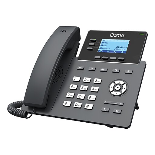 Ooma 3Line VOIP Phone with Digital Answering, Black (OOMA2603) Staples