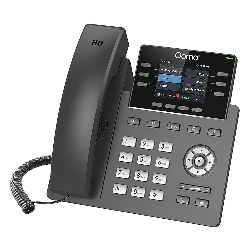 Ooma 6-Line VOIP Phone with Digital Answering, Black (2613) image 1