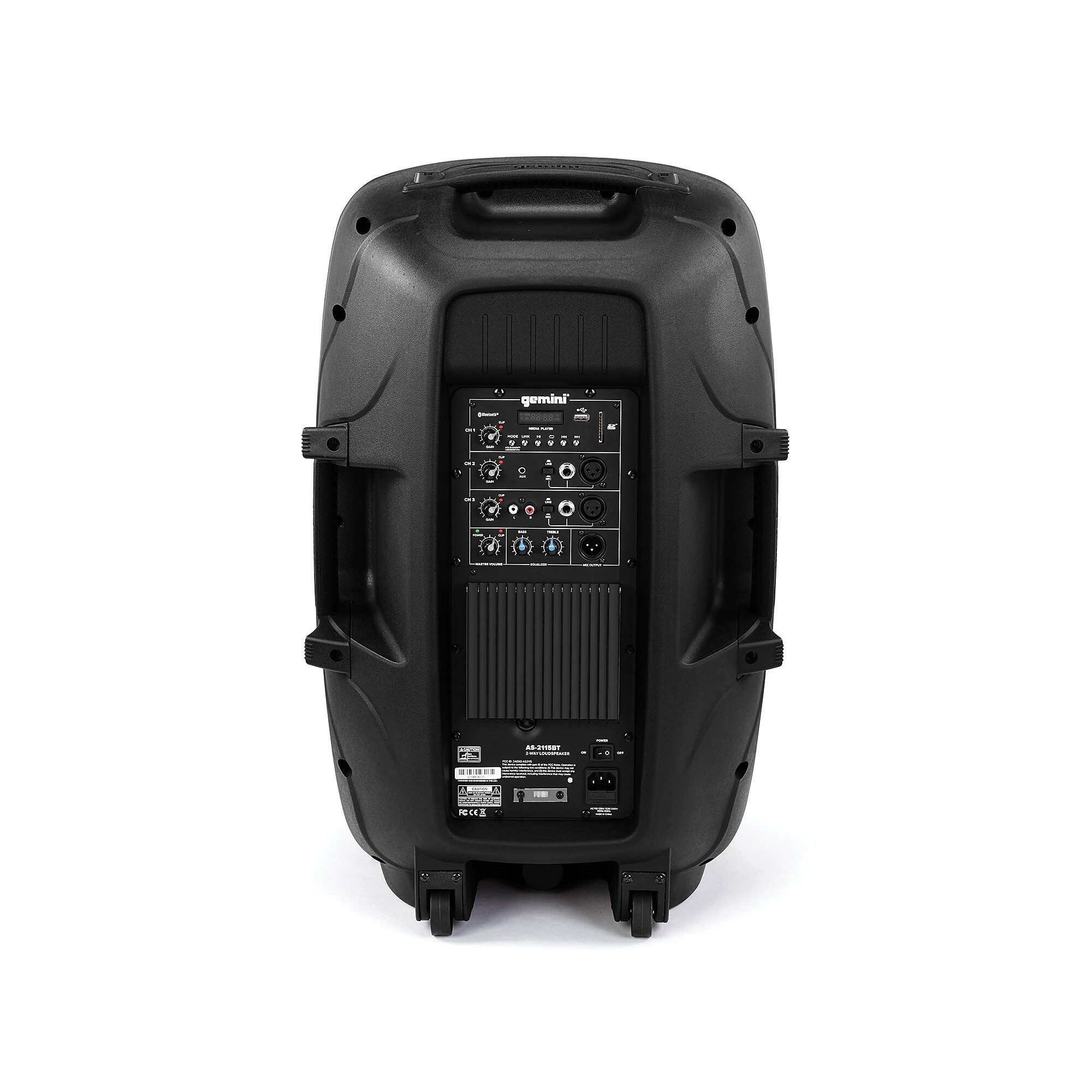 Gemini Active 15″ Bluetooth Loudspeaker with Stand & Wired Microphone, Black (AS-2115BT-PK) Sansujyuku sansujyuku.com