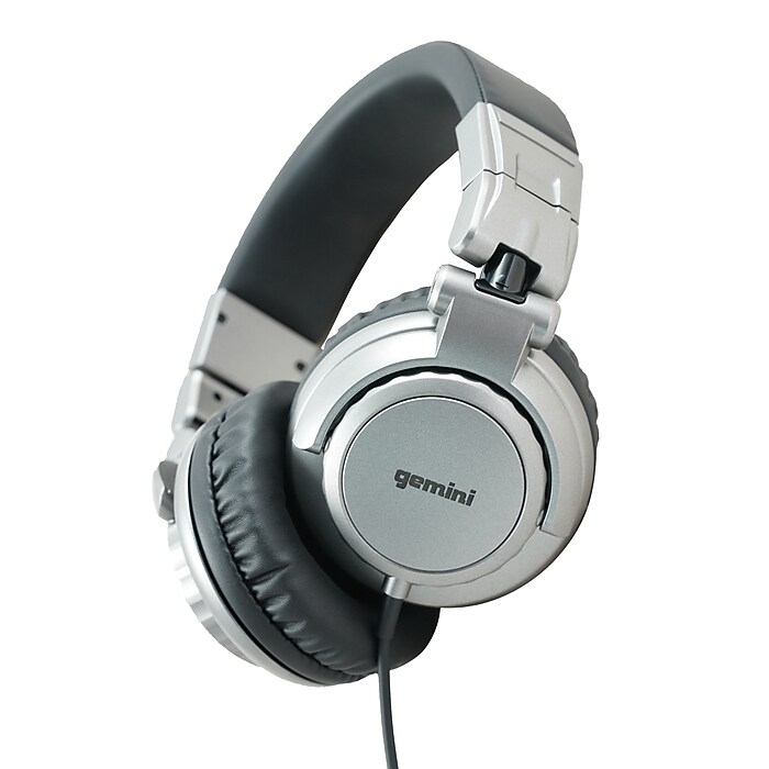 Gemini Professional Over-Ear DJ Headphones, Silver (DJX-500) | Staples