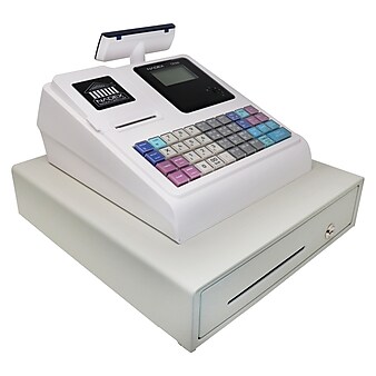Nadex Coins CR360 Thermal-Print Electronic Cash Register, 12 Compartments, White (NXTE-1379)