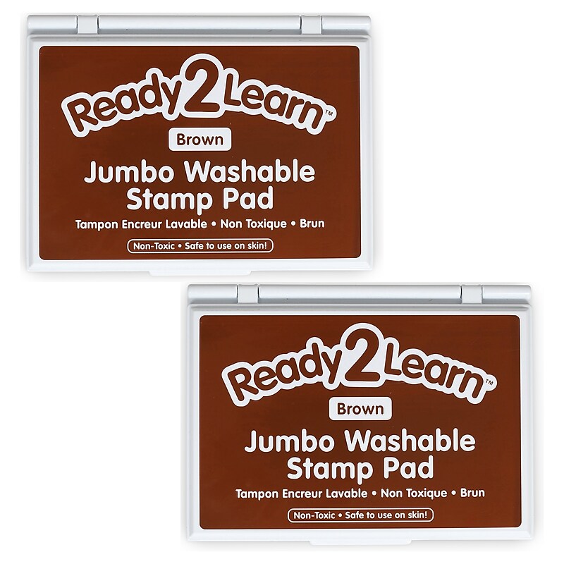 Ready2Learn Jumbo Washable Stamp Pad, Brown Ink, 2/Pack (CE-10032-2) image 1