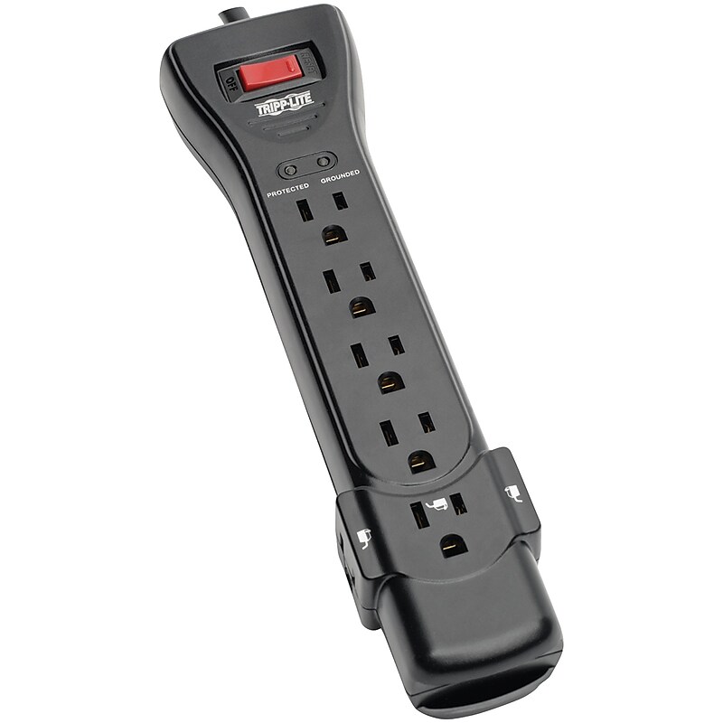 Tripp Lite Protect It! 7-Outlet Surge Protector Power Strip, 25 ft., Black (SUPER725B) image 1