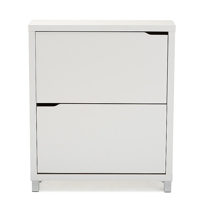 Baxton Studio Simms Shoe Storage Cabinet, White (88-4341-HiT) image 1