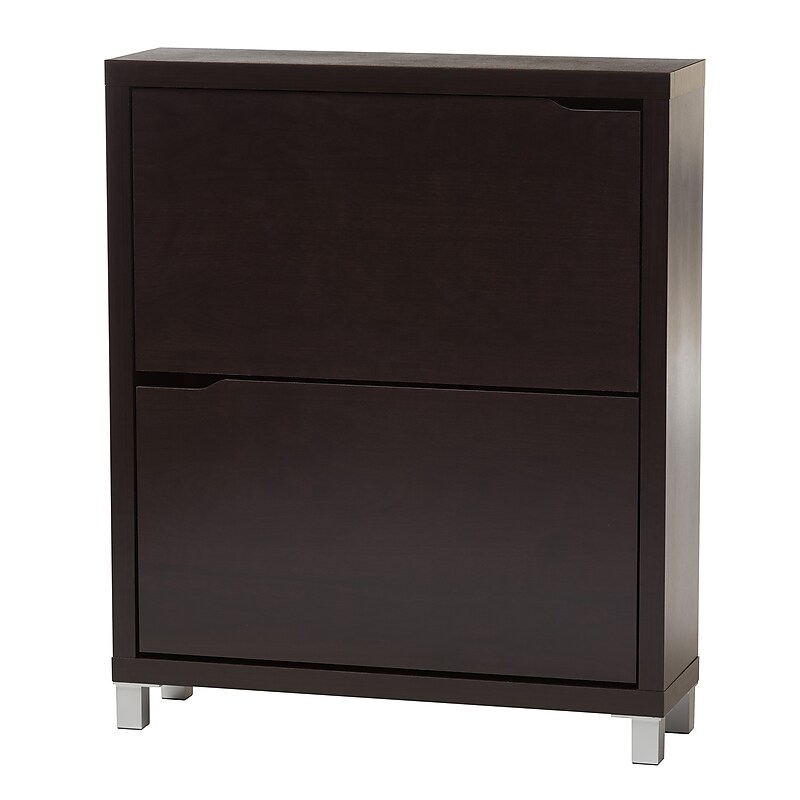 Baxton Studio Simms Shoe Storage Cabinet, Dark Brown (88-4342-HiT) image 1