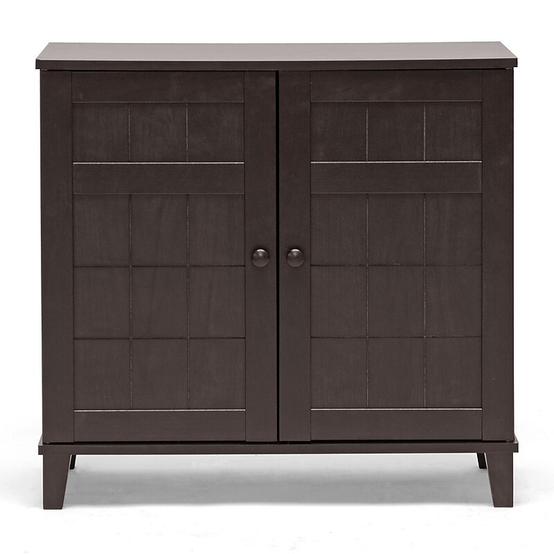 Baxton Studio Glidden Shoe Storage Cabinet, Dark Brown (91-4517-HiT) image 1