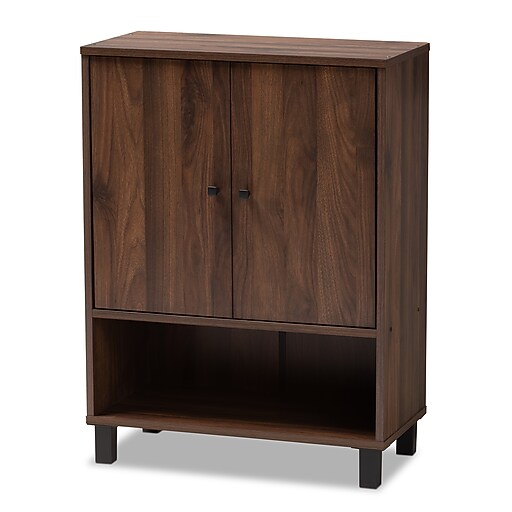 Baxton Studio Rossin Shoe Storage Cabinet, Walnut (153-9154-HiT
