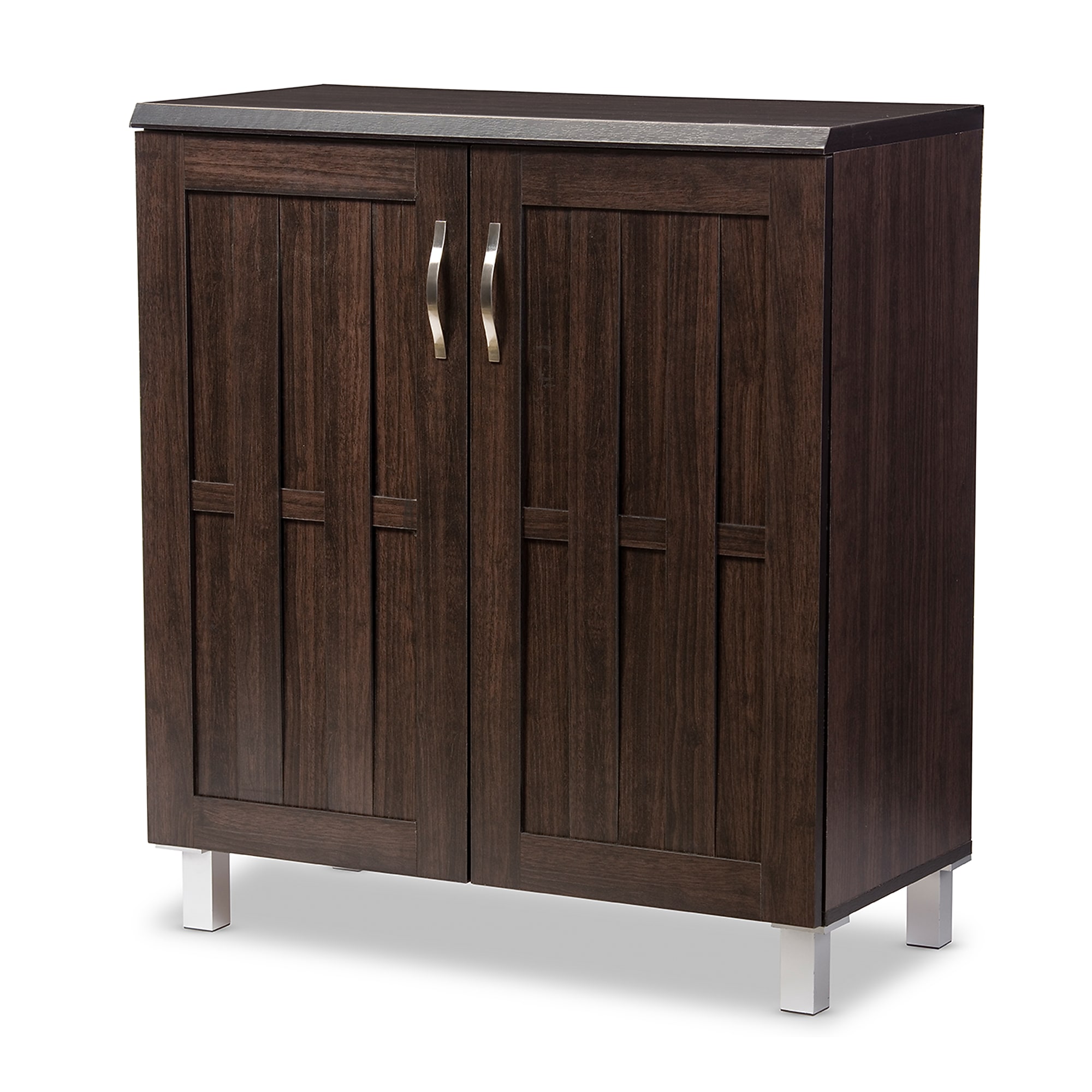 Baxton Studio Excel 35.1″ High 2-Shelf Storage Cabinet, Dark Brown (119-6498-HiT) Sansujyuku sansujyuku.com