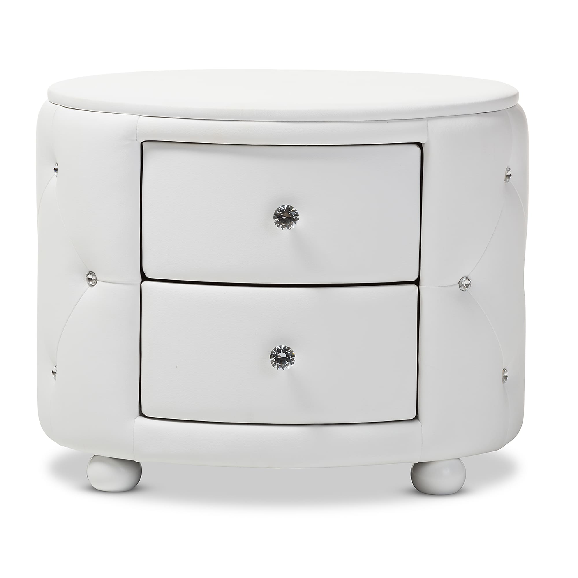 Baxton Studio Davina 19.31″ High 2-Drawer Nightstand, White (122-6755-HiT) Sansujyuku sansujyuku.com