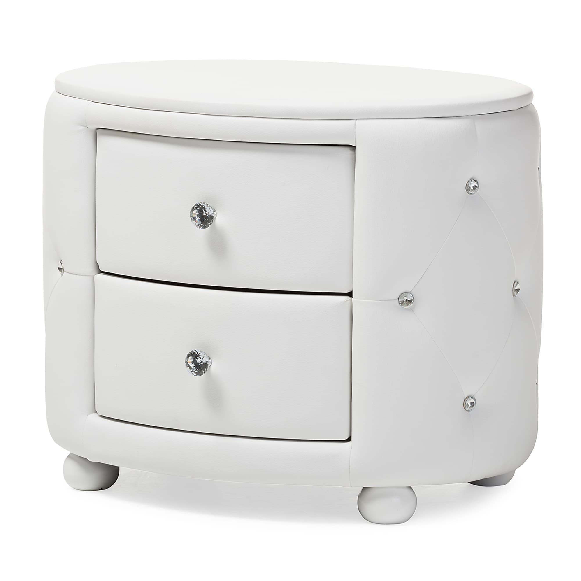 Baxton Studio Davina 19.31″ High 2-Drawer Nightstand, White (122-6755-HiT) Sansujyuku sansujyuku.com