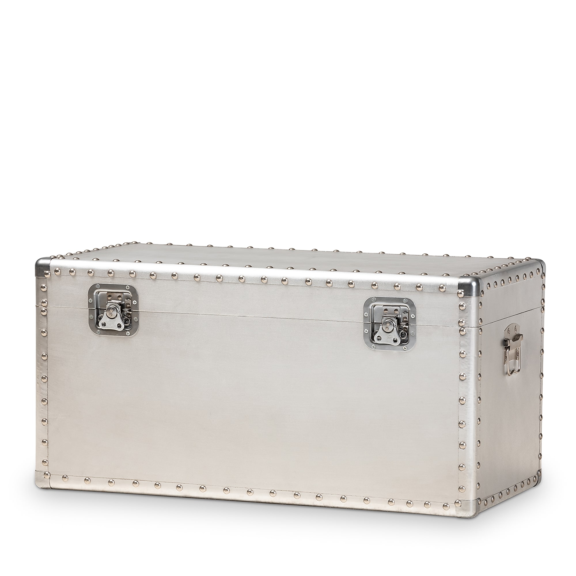 Baxton Studio Serge 13.98″ High Storage Trunk, Silver (160-10246-HiT) Sansujyuku sansujyuku.com