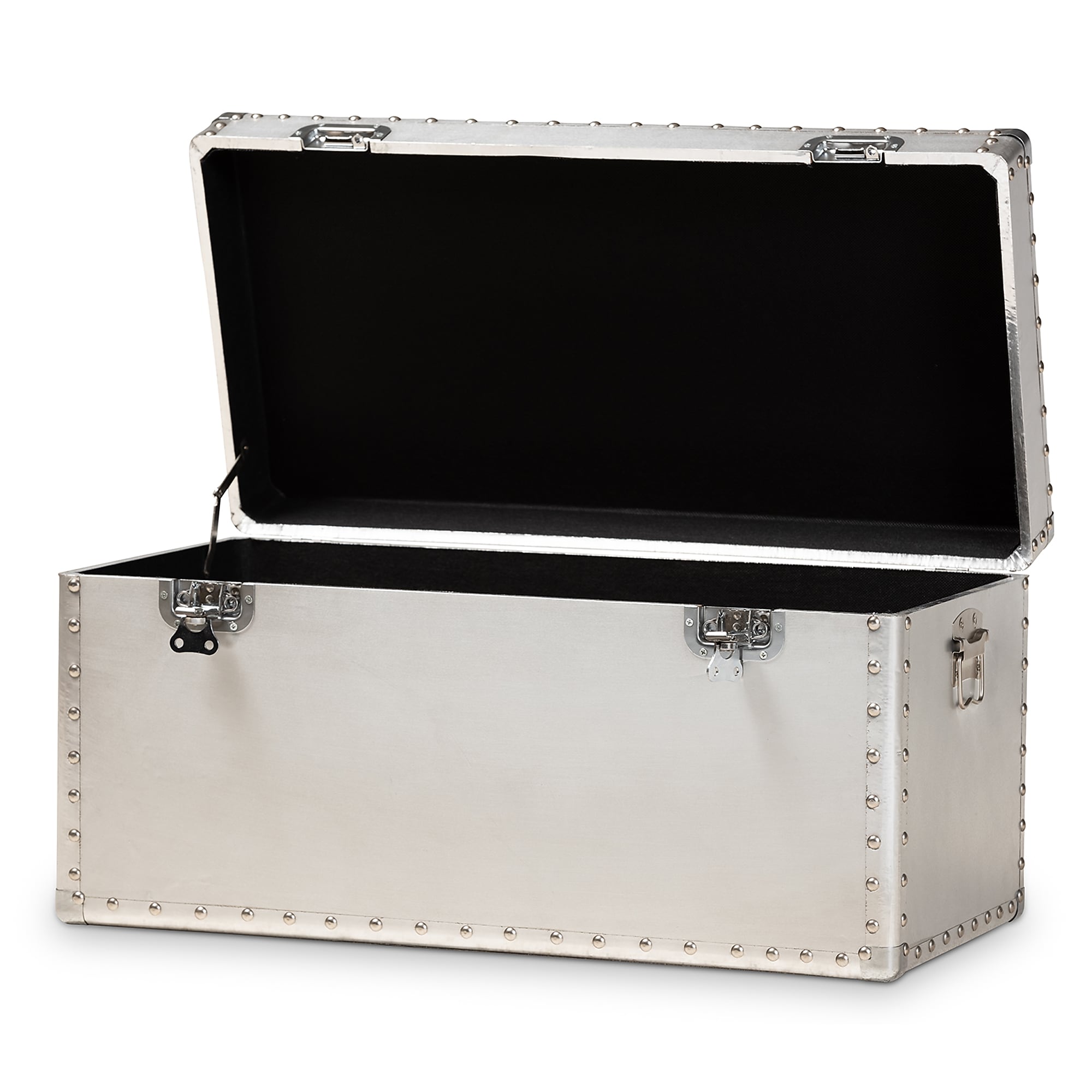 Baxton Studio Serge 13.98″ High Storage Trunk, Silver (160-10246-HiT) Sansujyuku sansujyuku.com