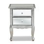Baxton Studio Leonie 24.21" High 2-Drawer Nightstand, Silver and Mirror (162-10266-HiT)~#|#~sp190526783_sc7