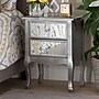 Baxton Studio Leonie 24.21" High 2-Drawer Nightstand, Silver and Mirror (162-10266-HiT)~#|#~sp190526799_sc7