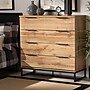 Baxton Studio Reid 38.98" High 4-Drawer Dresser, Oak and Black (162-10296-HiT)~#|#~sp190527181_sc7