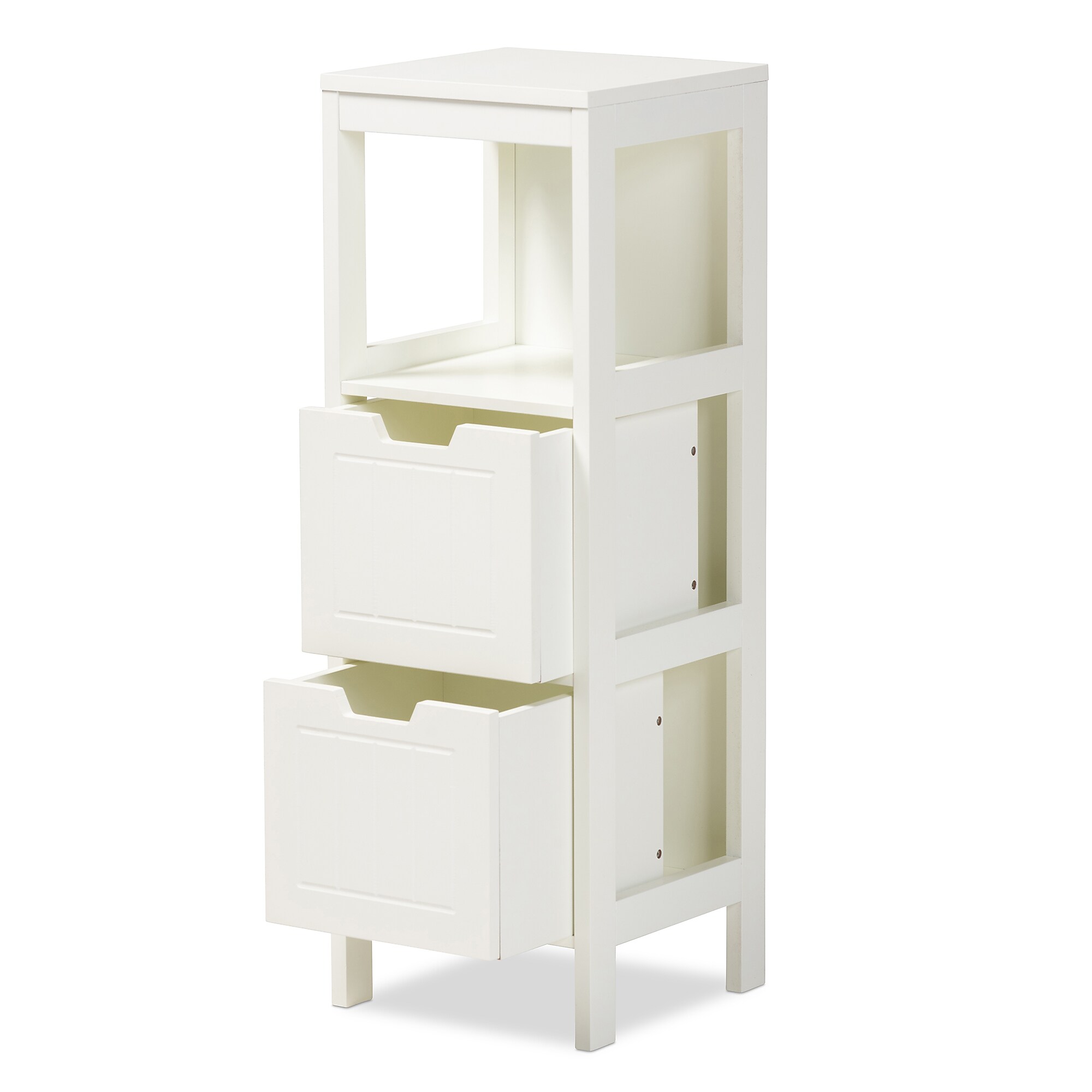 Baxton Studio Reuben 35.04″ High 1-Shelf Storage Cabinet, White (163-10299-HiT) Sansujyuku sansujyuku.com