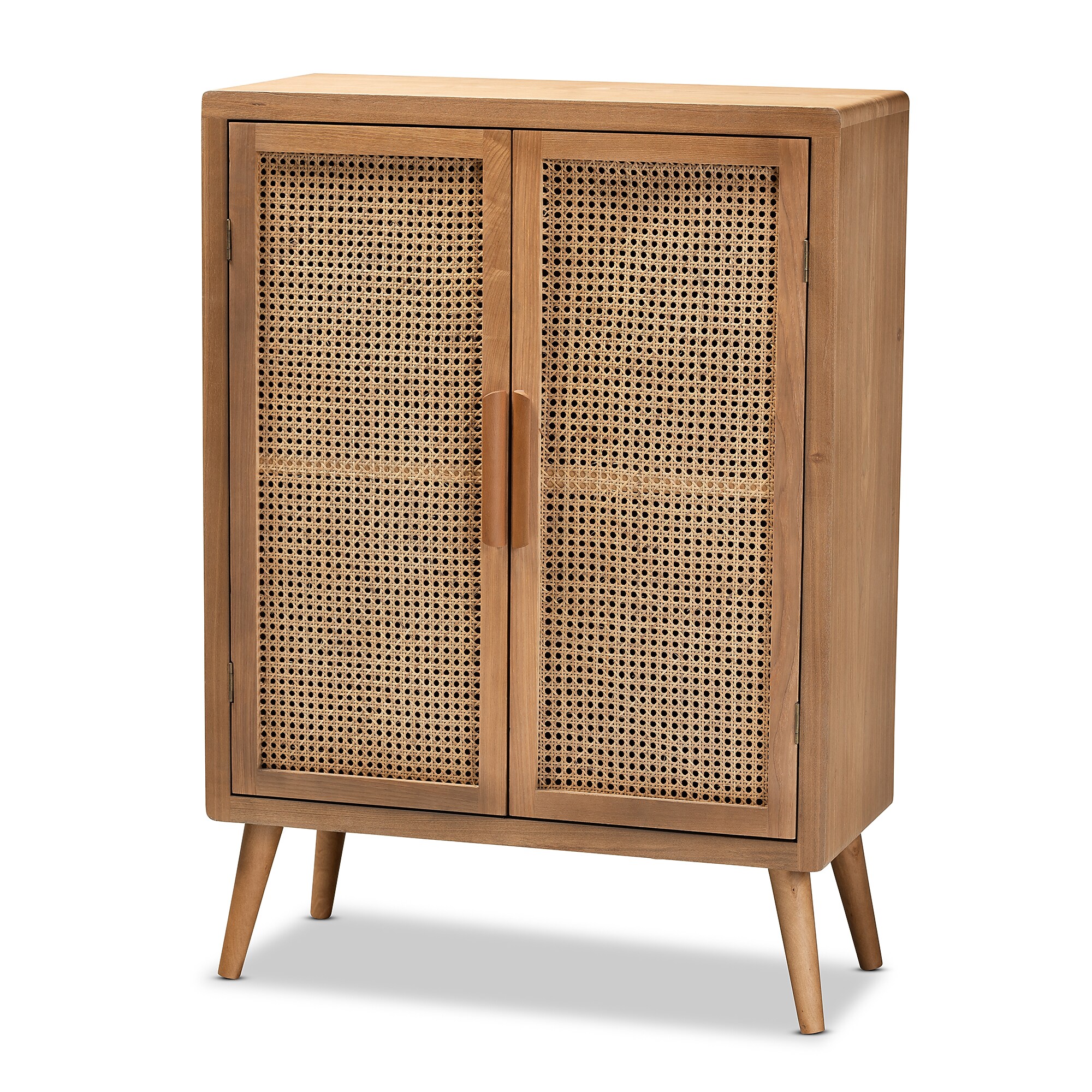Baxton Studio Alina 44.29″ High 2-Shelf Storage Cabinet, Medium Oak (162-10554-HiT) Sansujyuku sansujyuku.com
