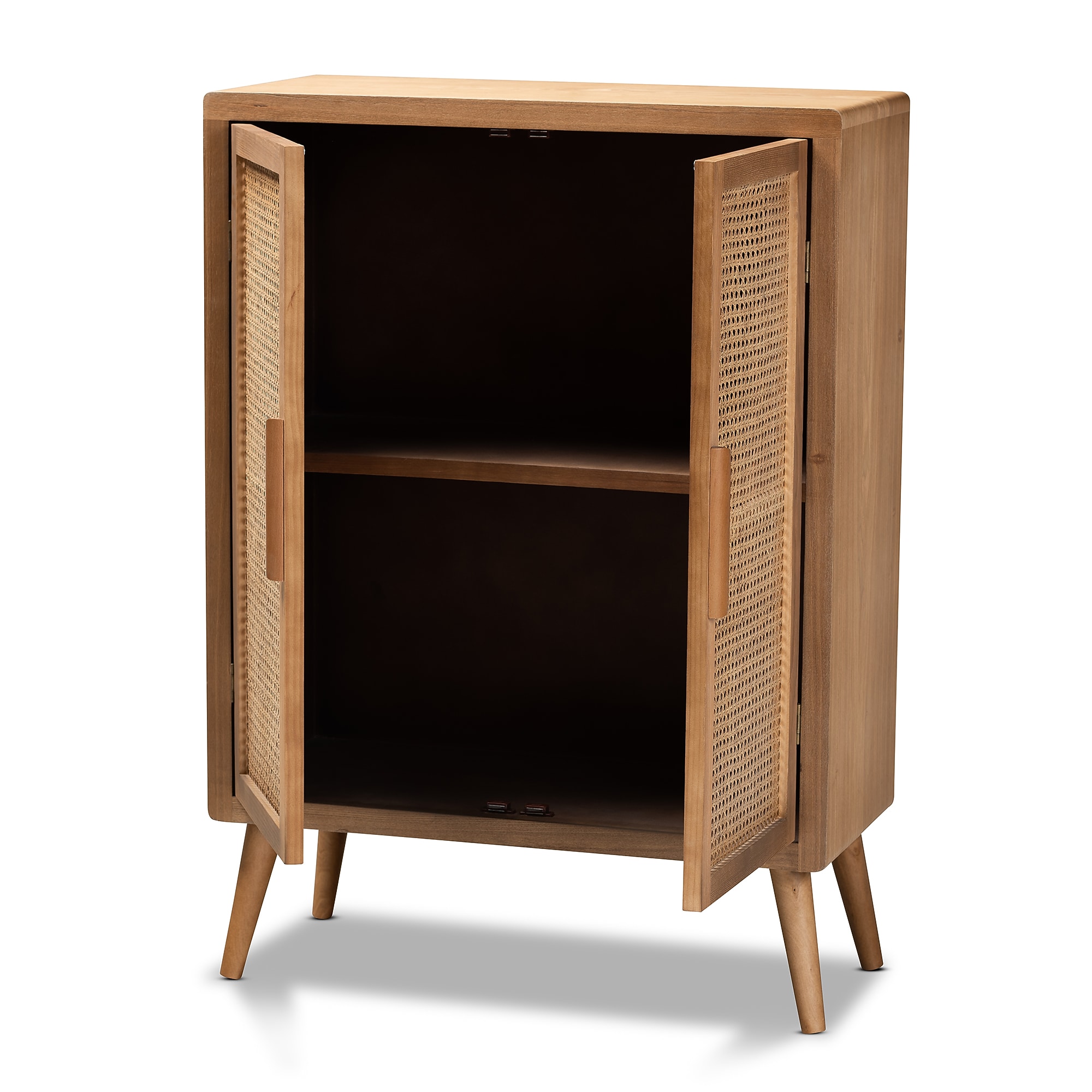 Baxton Studio Alina 44.29″ High 2-Shelf Storage Cabinet, Medium Oak (162-10554-HiT) Sansujyuku sansujyuku.com