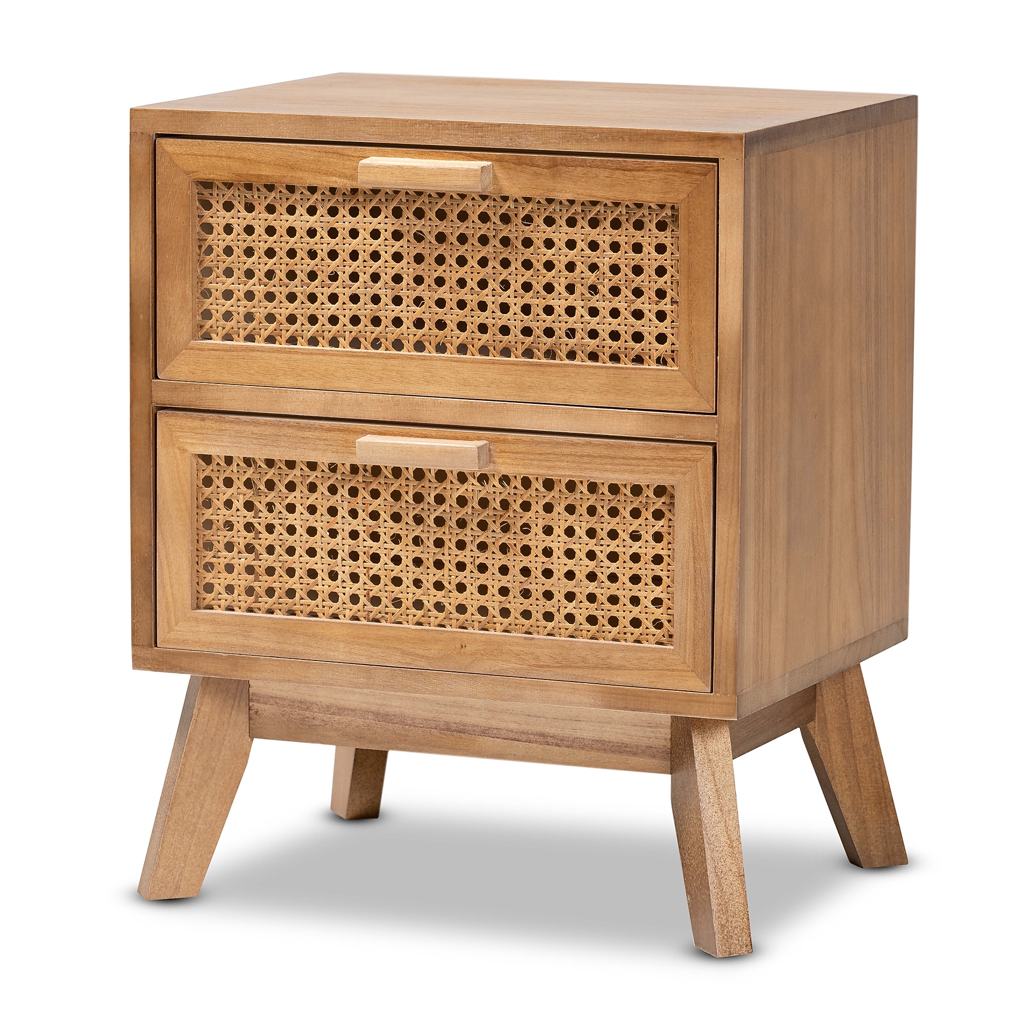 Baxton Studio Baden 19.7″ High 2-Drawer Nightstand, Natural Brown and Walnut Brown (201-12260-HiT) Sansujyuku sansujyuku.com