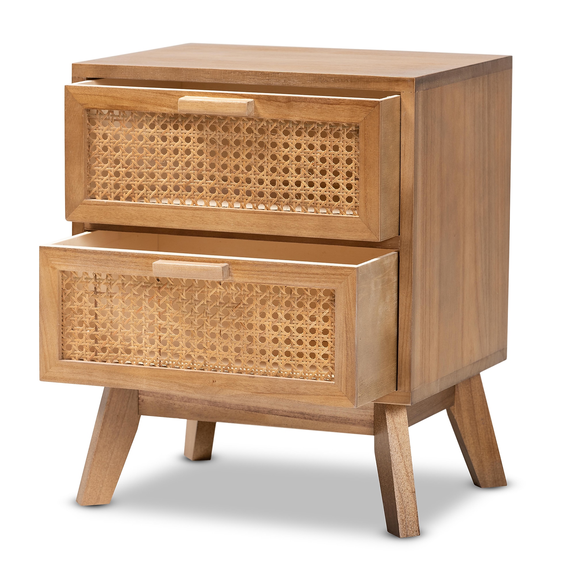 Baxton Studio Baden 19.7″ High 2-Drawer Nightstand, Natural Brown and Walnut Brown (201-12260-HiT) Sansujyuku sansujyuku.com