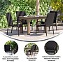 Flash Furniture Maxim Indoor/Outdoor Dining Chairs, Black, 4 Pack (4TW3WBE073BK)~#|#~sp190527617_sc7