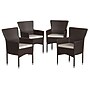 Flash Furniture Maxim Patio Armchairs with Cushions, Espresso Chairs with Cream Cushions, 4 Pack (4TW3WBE074BR)~#|#~sp190527861_sc7