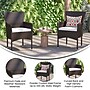 Flash Furniture Maxim Patio Armchairs with Cushions, Espresso Chairs with Cream Cushions, 4 Pack (4TW3WBE074BR)~#|#~sp190527868_sc7