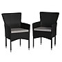 Flash Furniture Maxim Patio Armchairs with Cushions, Black Chairs with Gray Cushions, 2 Pack (2TW3WBE074BK)~#|#~sp190528035_sc7
