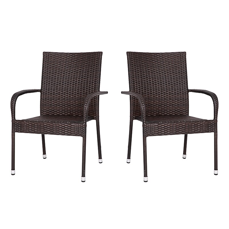 Flash Furniture Maxim Indoor/Outdoor Dining Chairs, Espresso, 2 Pack (2TW3WBE073ESP) image 1