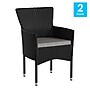 Flash Furniture Maxim Patio Armchairs with Cushions, Black Chairs with Gray Cushions, 2 Pack (2TW3WBE074BK)~#|#~sp190528340_sc7