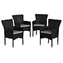 Flash Furniture Maxim Patio Armchairs with Cushions, Black Chairs with Gray Cushions, 4 Pack (4TW3WBE074BK)~#|#~sp190528350_sc7