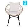 Flash Furniture Devon Indoor/Outdoor Papasan Patio Chairs, Light Gray Cushions, 2 Pack (TWVN017TAN)~#|#~sp190528431_sc7