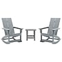 Flash Furniture Finn 2-Slat Adirondack Chairs with Side Table, Gray, 3/Set (JJC147092T141GY)~#|#~sp190529688_sc7