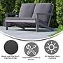 Flash Furniture Charlestown Adirondack Style Patio Loveseat with Cushions, Gray/Gray (JJC14022GY)~#|#~sp190530602_sc7