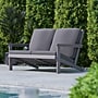Flash Furniture Charlestown Adirondack Style Patio Loveseat with Cushions, Gray/Gray (JJC14022GY)~#|#~sp190530608_sc7